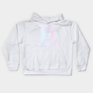 The Letter E Pink and Blue Marble Kids Hoodie